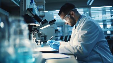 A medical professional in a laboratory, working with scientific equipment and conducting research to advance medical knowledge Generative AI