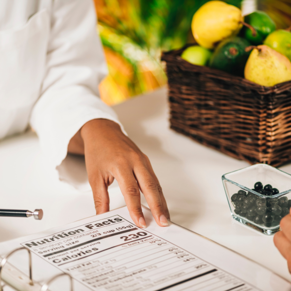 Viewing a nutrition label